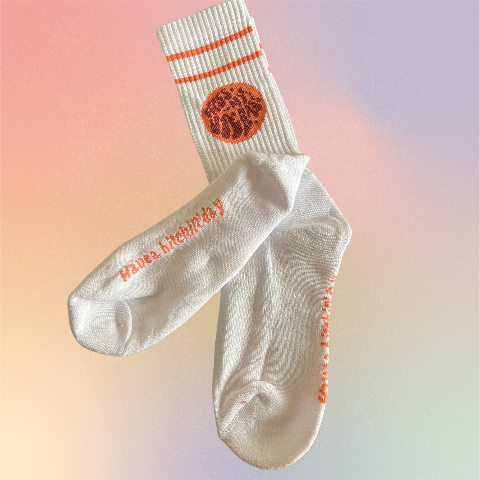 Have a Bitchin’ Day Crew Socks X JUST PEACHY